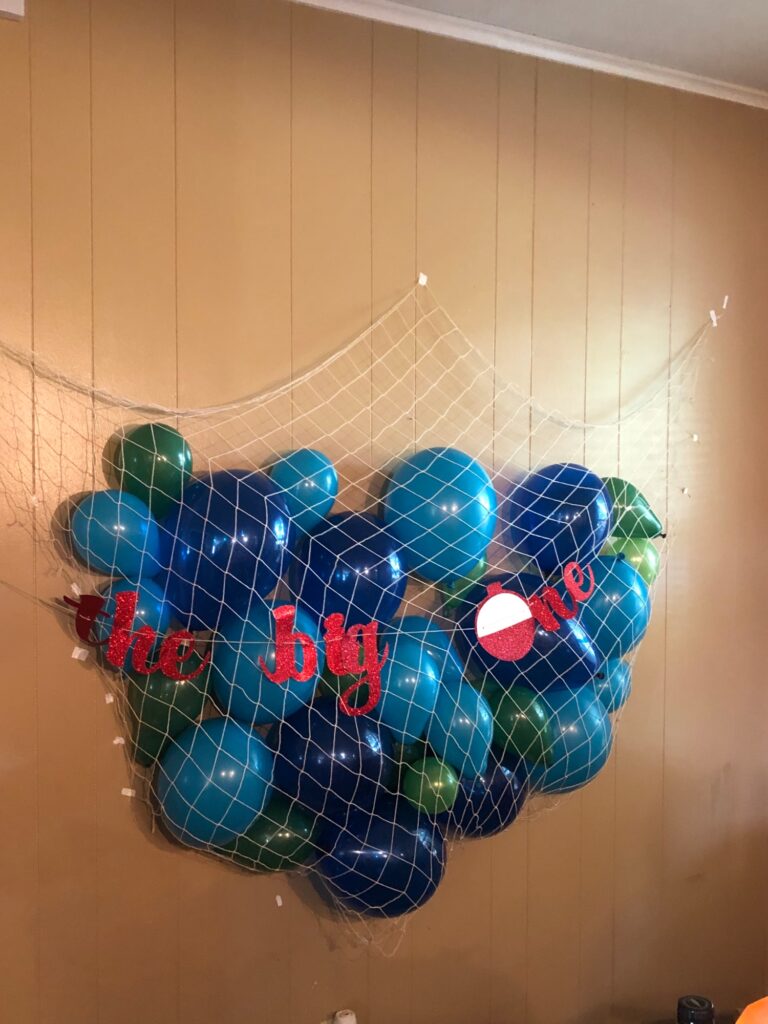 Balloon decoration for Kai's first birthday.